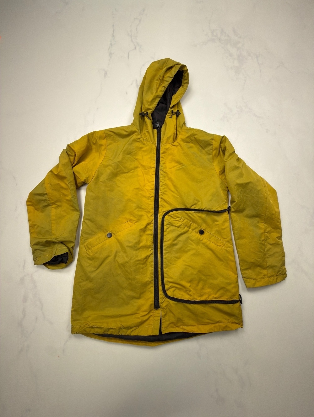 Kid1234 Yellow Hooded Parka Utility Style Jacket - Boys 160